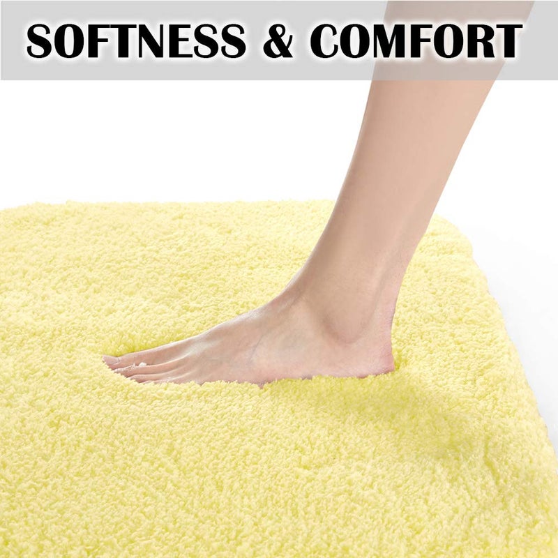Suchtale Large Extra Soft and Absorbent Shaggy Bath Mat (24 x 40, Yellow) Machine Washable Microfiber Non Slip Bath Mat for Bathroom Floor - Image 4